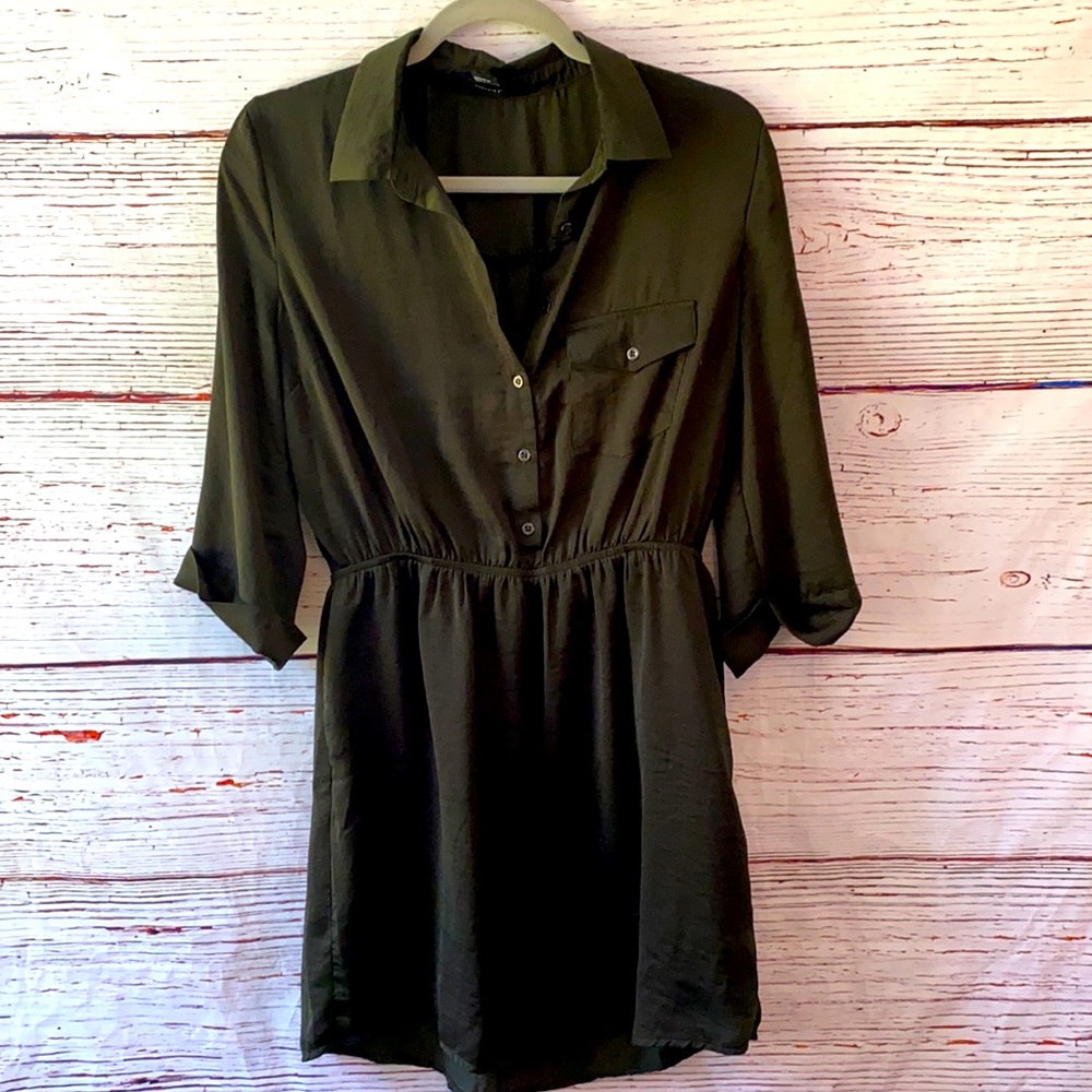 F21 Short Shift Dress Army Green Medium